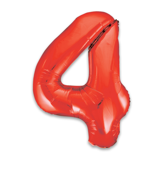 34" Red Number Balloon 4