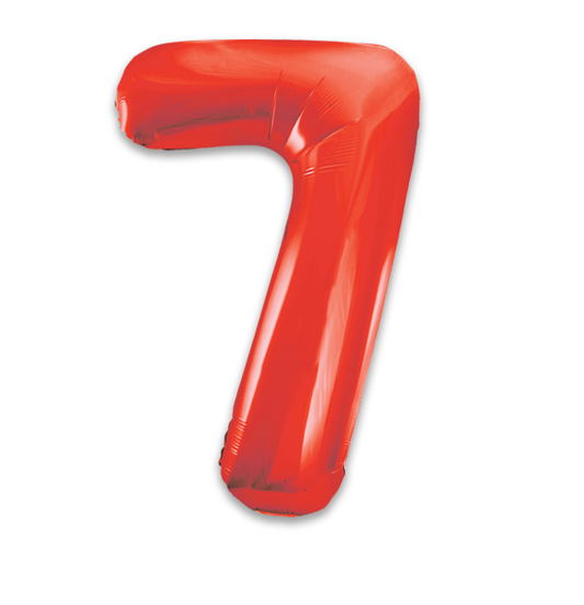 34" Red Number Balloon 7