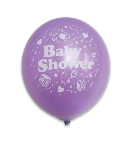 12" 8Ct Baby Shower Assorted Pastel