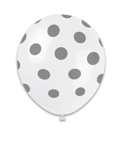 12" 6 Ct Silver Dots-Printed AA