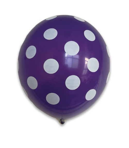 12" 6Ct Purple Dots-Printed AA