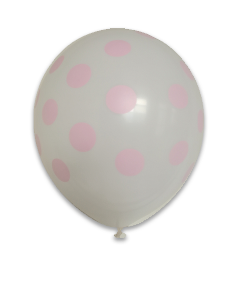 12" 6Ct Light Pink Dots-Printed AA