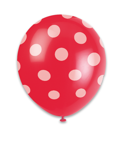 12" 6Ct Red Dots-Printed AA