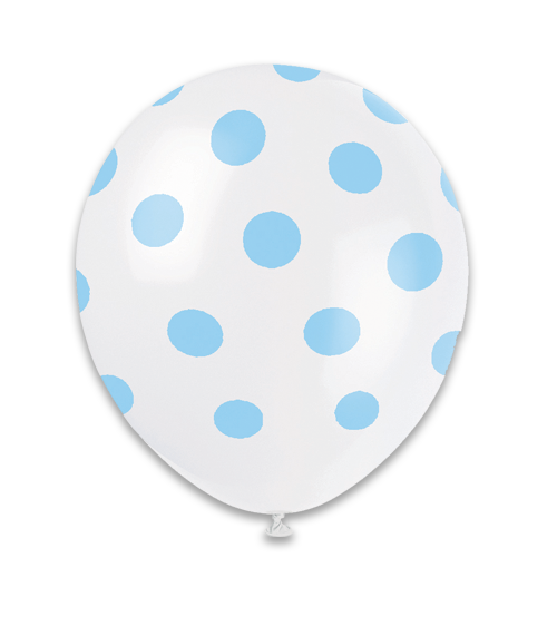 12" 6Ct Light Blue Dots-Printed AA