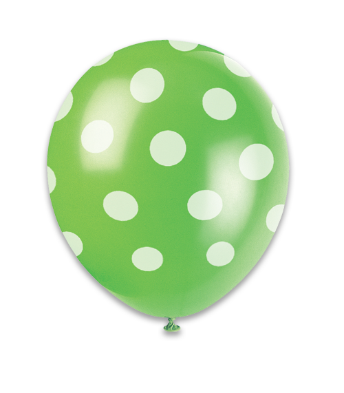 12" 6Ct Lime Green Dots-Printed AA