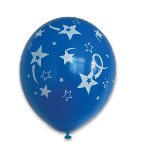 12" 6Ct Royal Blue Shooting Stars-Printed AA