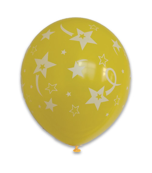 12" 6Ct Yellow Shooting Stars-Printed AA