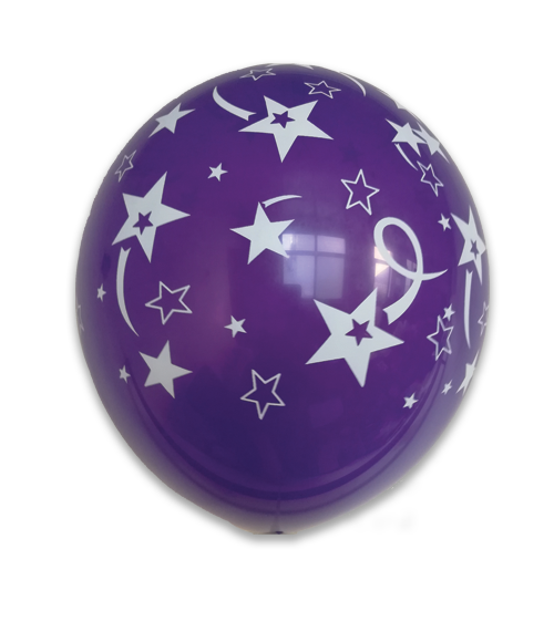 12" 6Ct Purple Shooting Stars-Printed AA