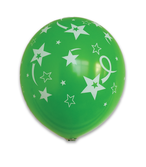 12" 6Ct Lime Green Shooting Stars-Printed AA