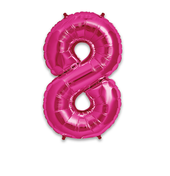 34" Number 8 Hot Pink