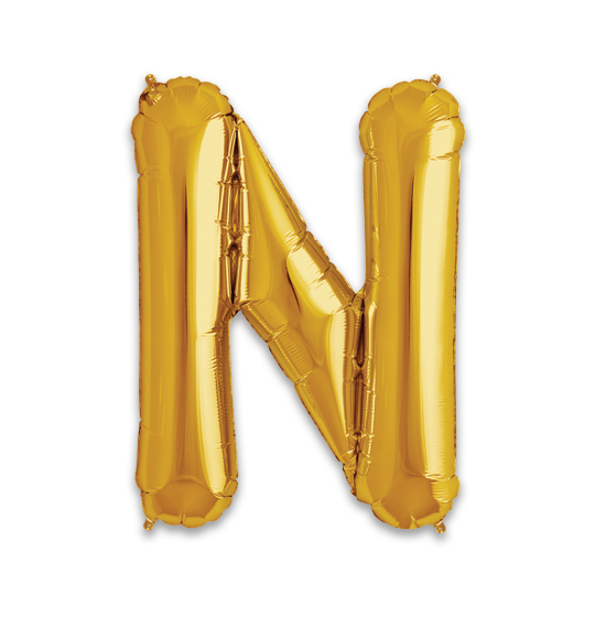 34" Gold Letter N