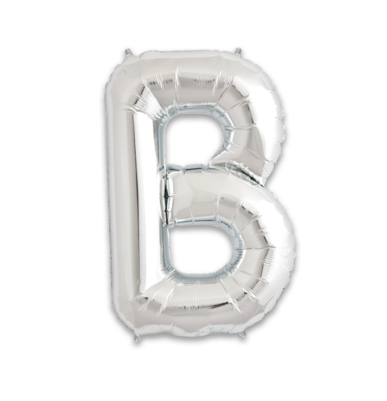 34" Silver Letter B