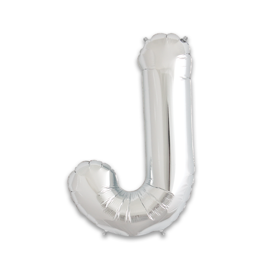 34" Silver Letter J