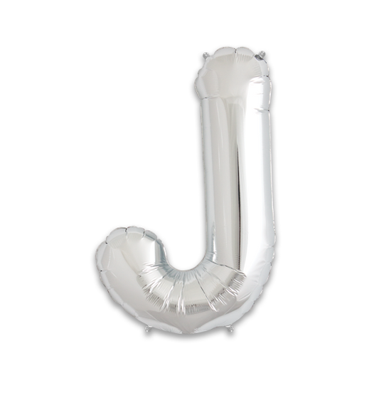 34" Silver Letter J