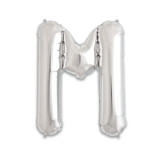 34" Silver Letter M