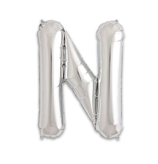 14" Silver Letter N