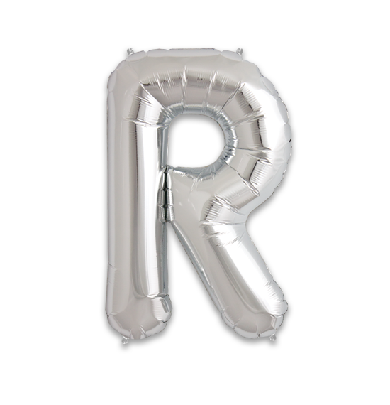 34" Silver Letter R