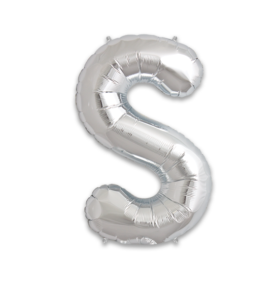 34" Silver Letter S