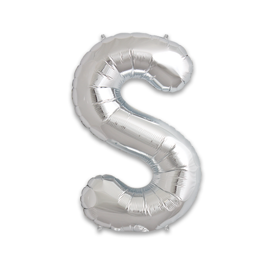 34" Silver Letter S