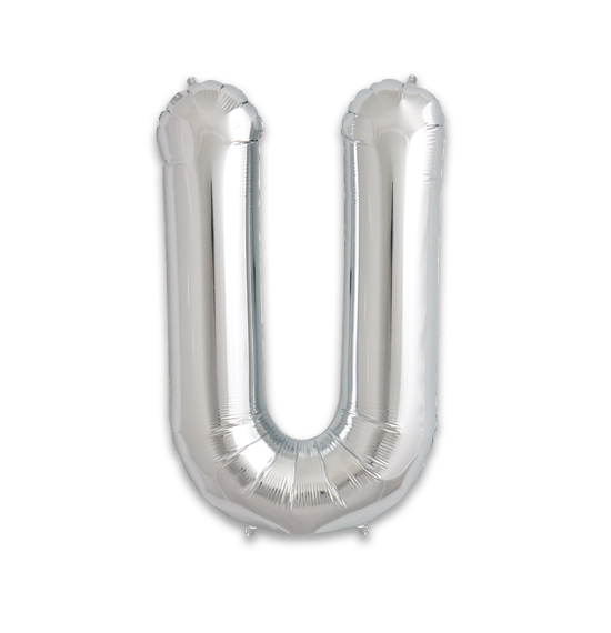 34" Silver Letter U