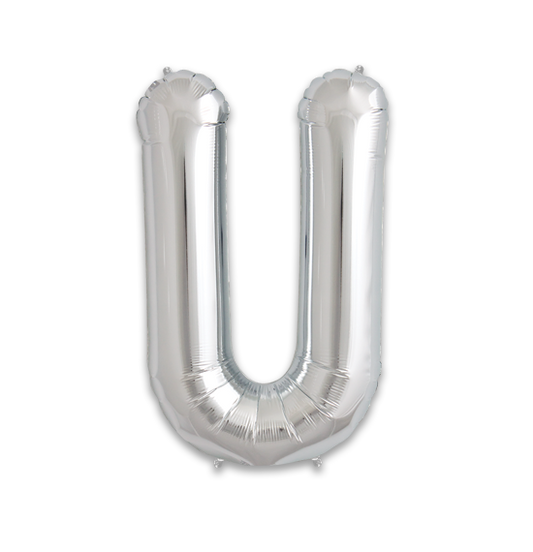 34" Silver Letter U