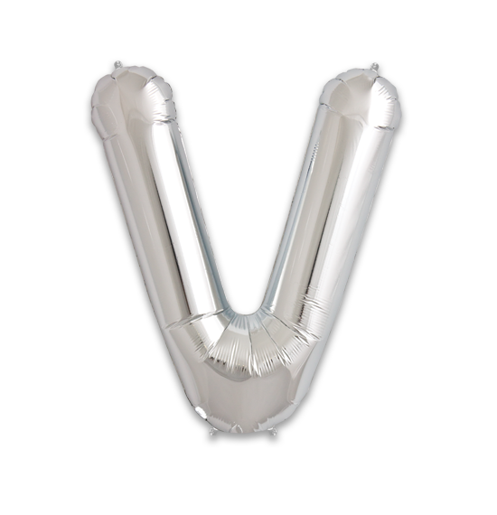 34" Silver Letter V