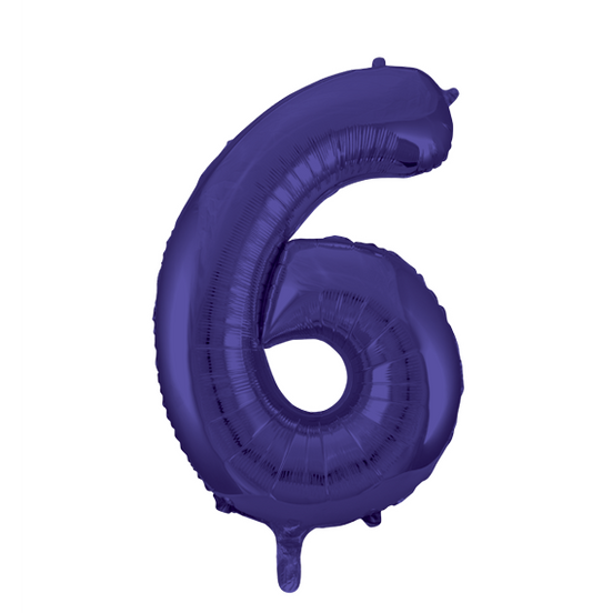 34" Number 6 Purple