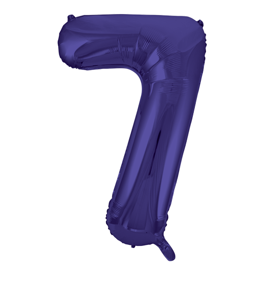 34" Number 7 Purple