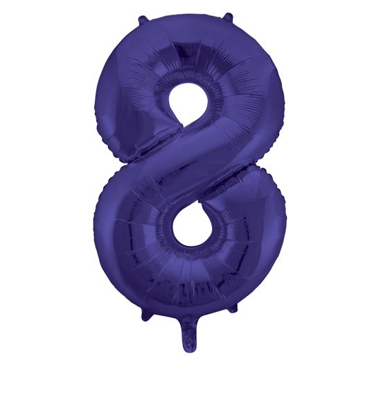 34" Number 8 Purple