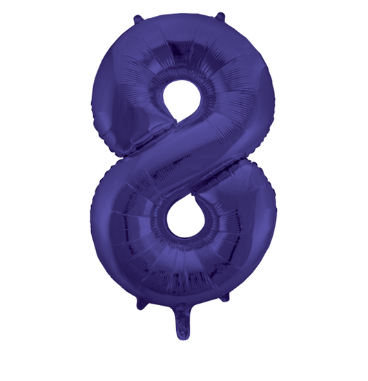 34" Number 8 Purple